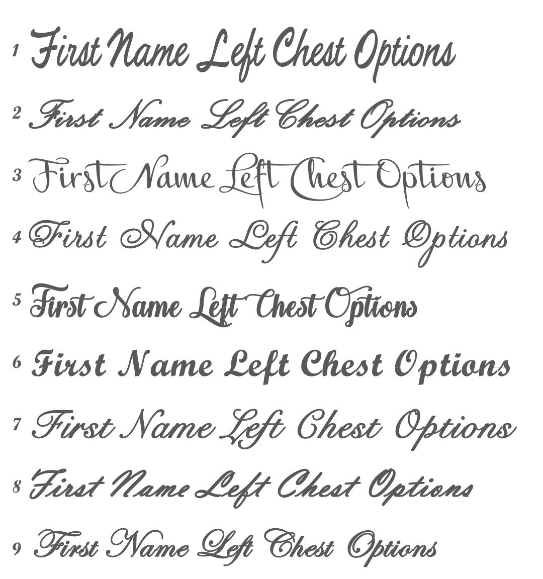 Find Front Names Add Embroidered Name to Front – Step in Time, Inc.